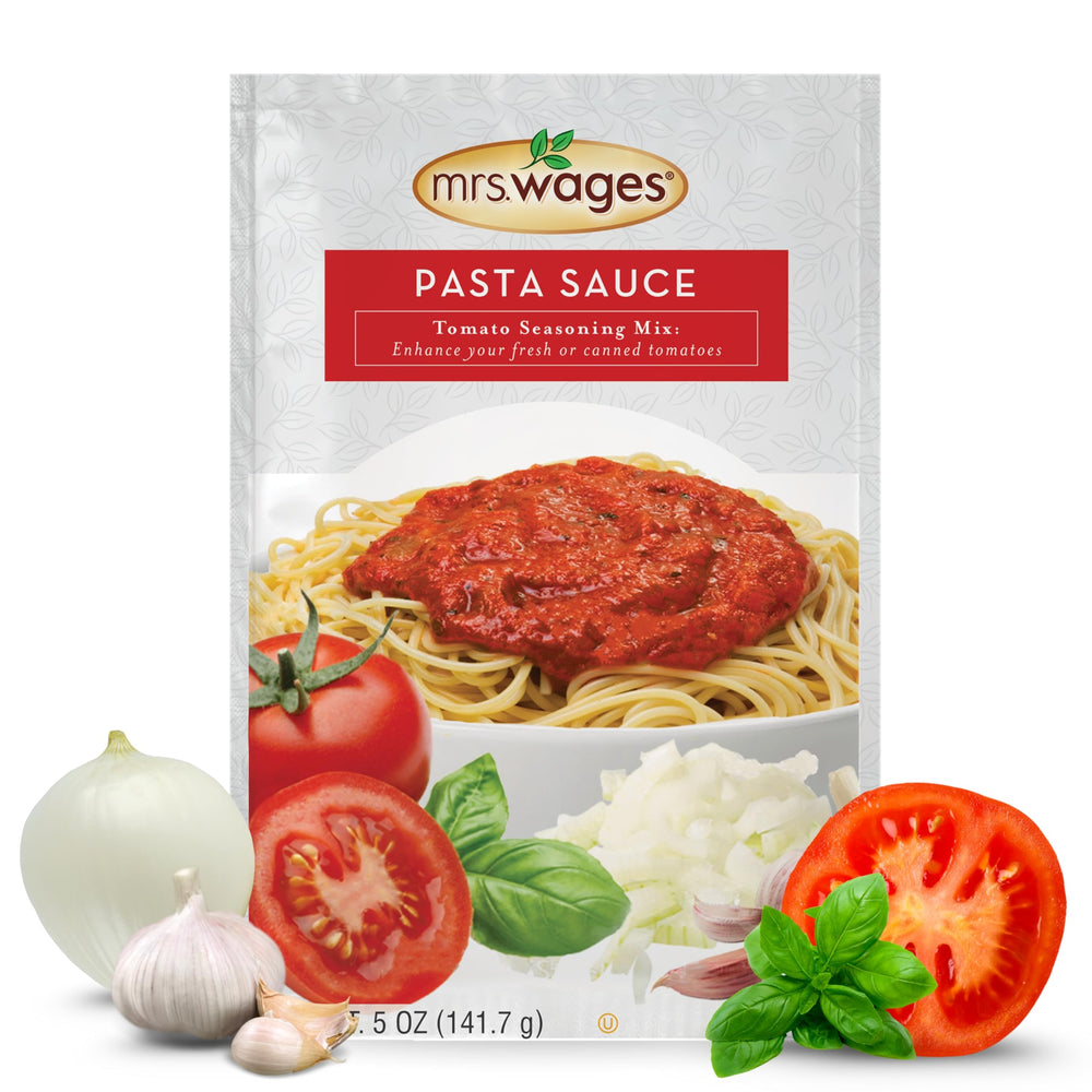 Mrs. Wages front packaging showing value six-pack and product benefit of convenience