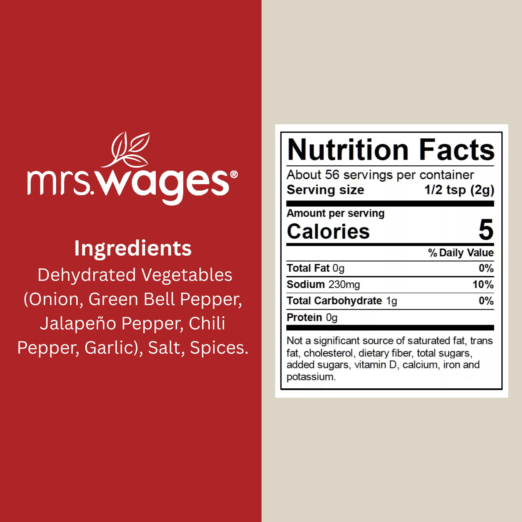 Mrs. Wages open packet contents showing spice blend for easy use
