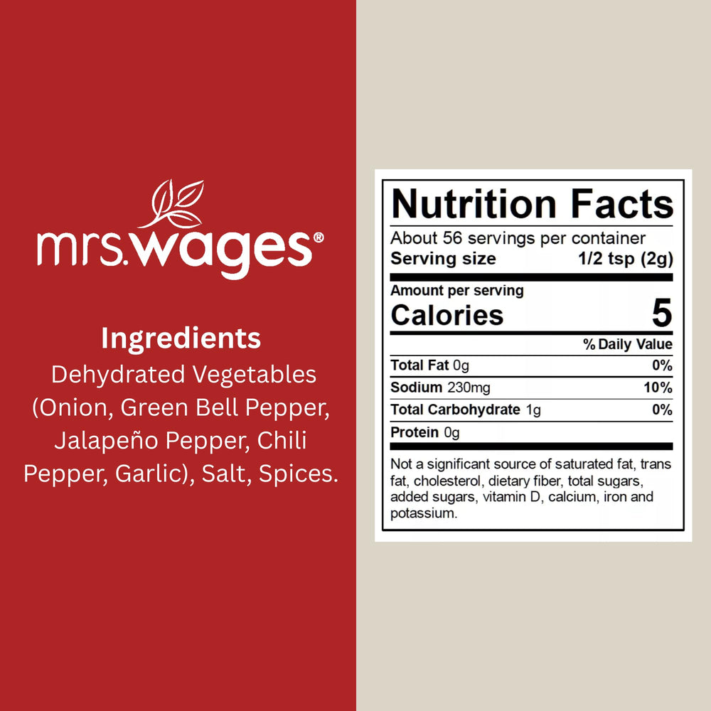 Mrs. Wages open packet contents showing spice blend for easy use