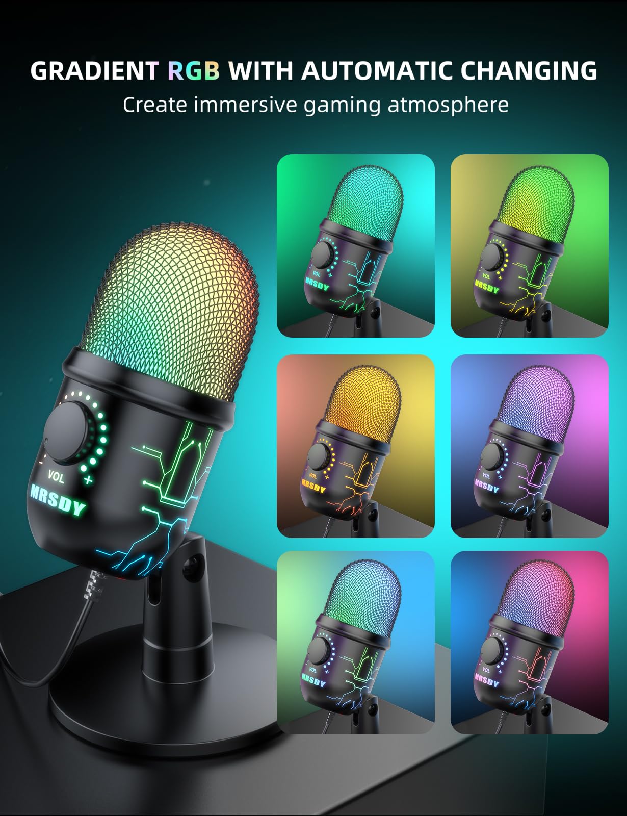 MRSDY RGB lights cycling to enhance stream visuals and mood