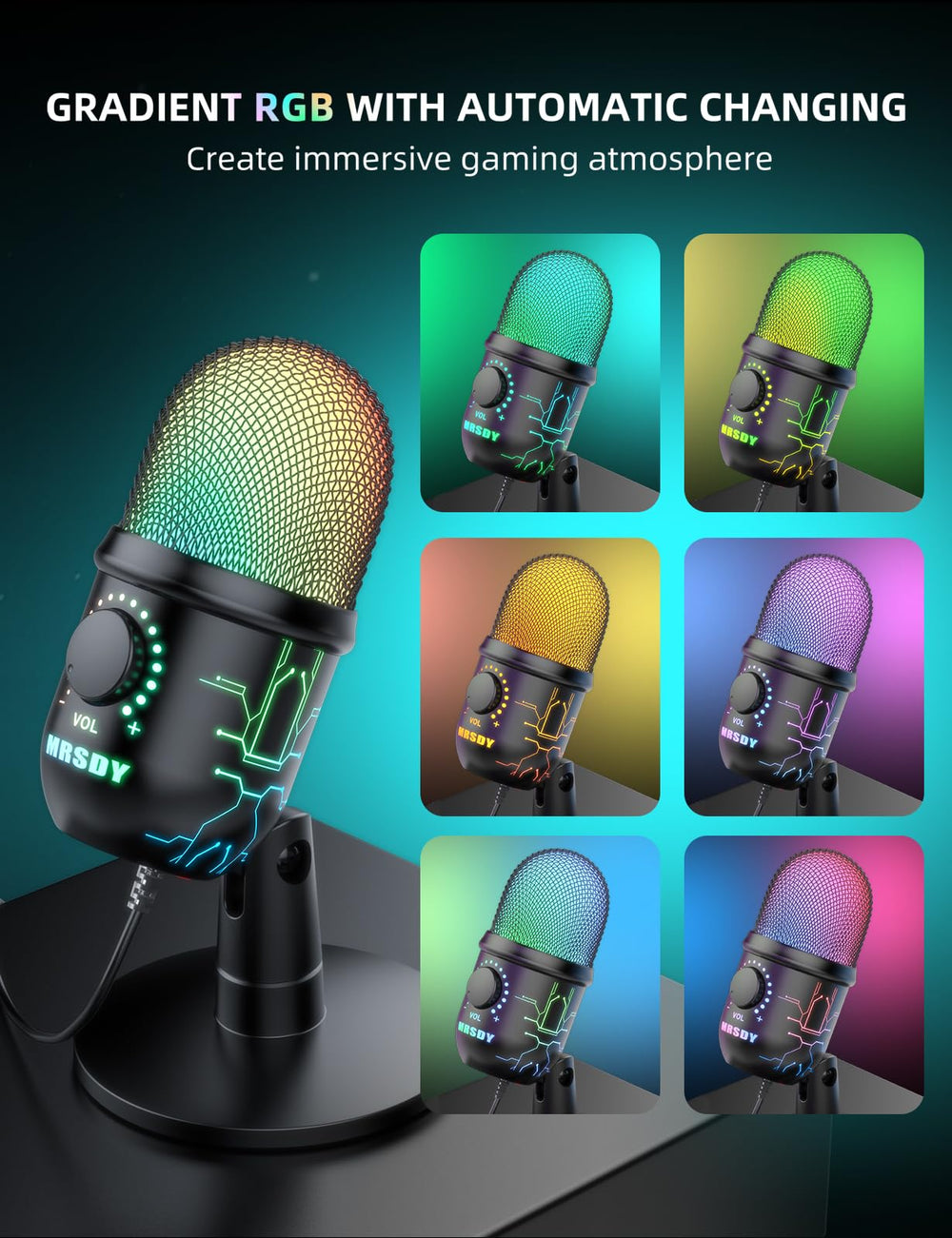 MRSDY RGB lights cycling to enhance stream visuals and mood