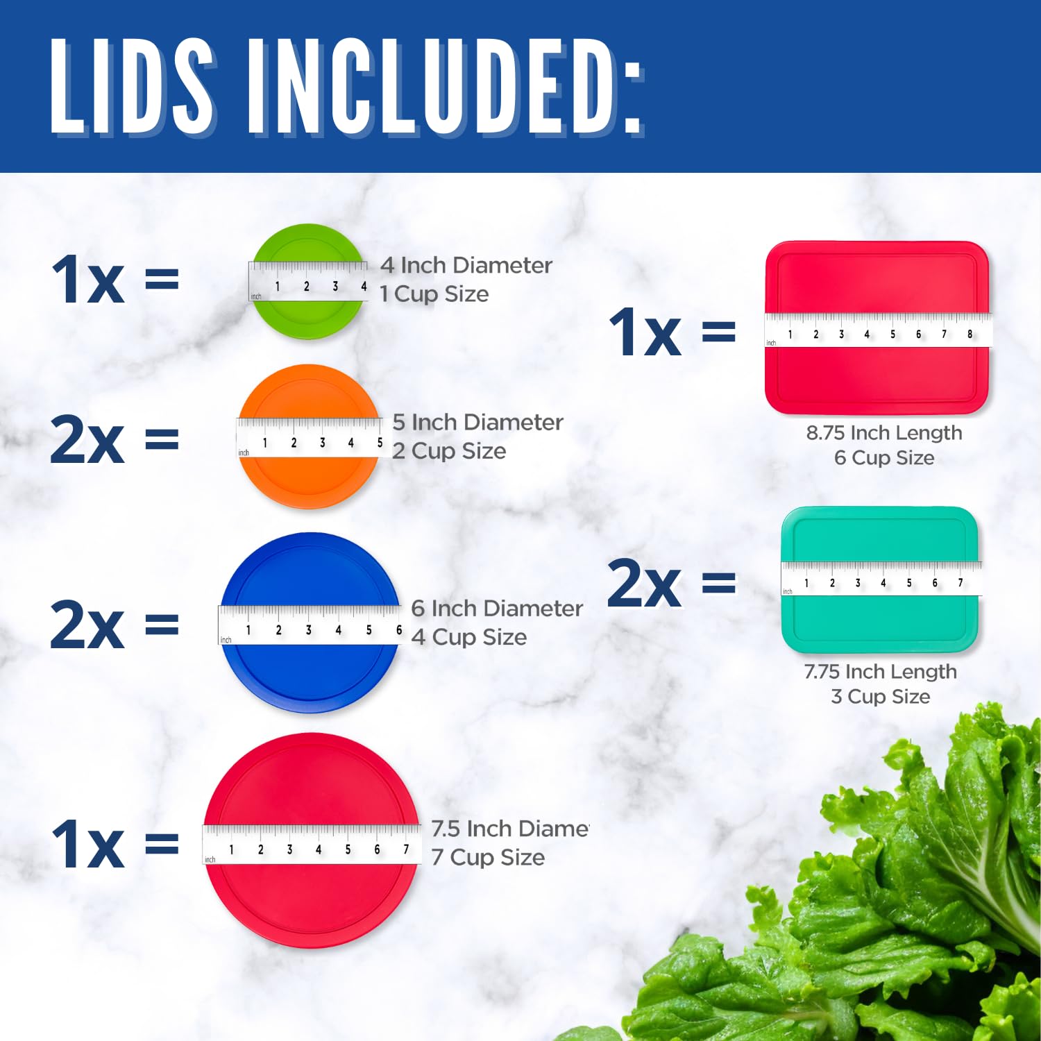MRX Solutions color close-up of lids for quick size identification