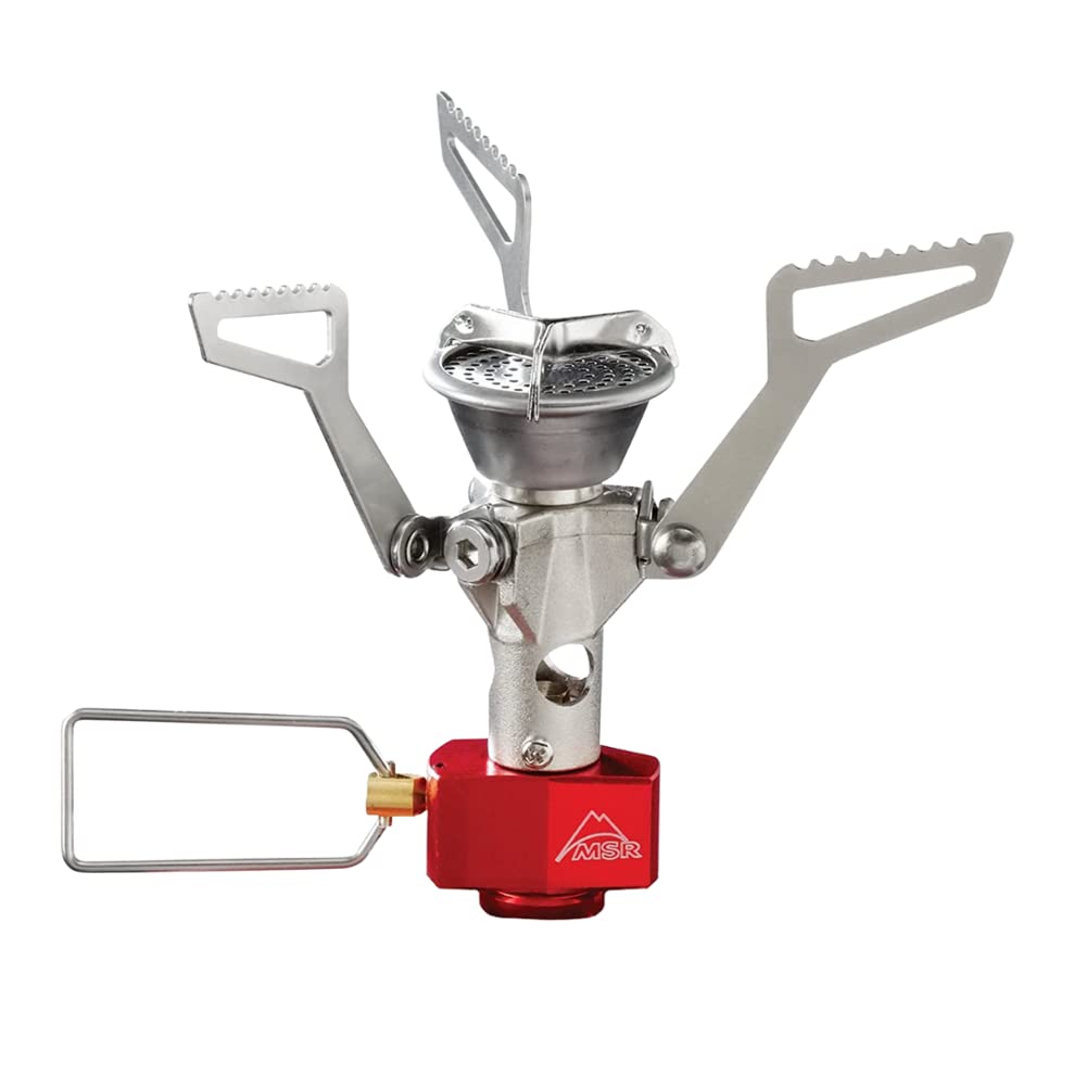 MSR PocketRocket serrated pot supports close-up showing secure grip for pots