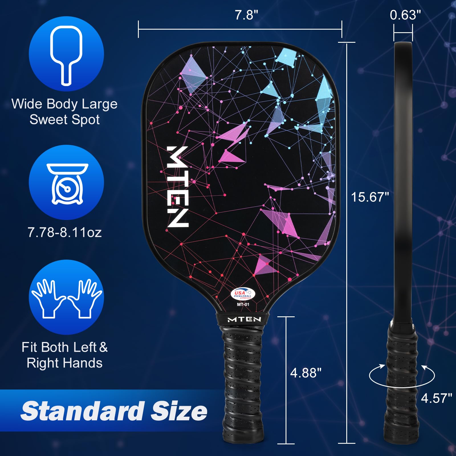 MTEN four paddles neatly packed in included carry bag for portability