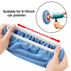 Mudder wax applicator bonnet in hand showing easy wax spreading benefit