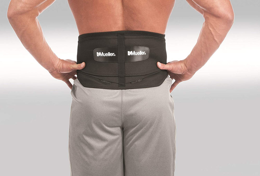 MUELLER brace worn by model demonstrating fit and motion support during activity