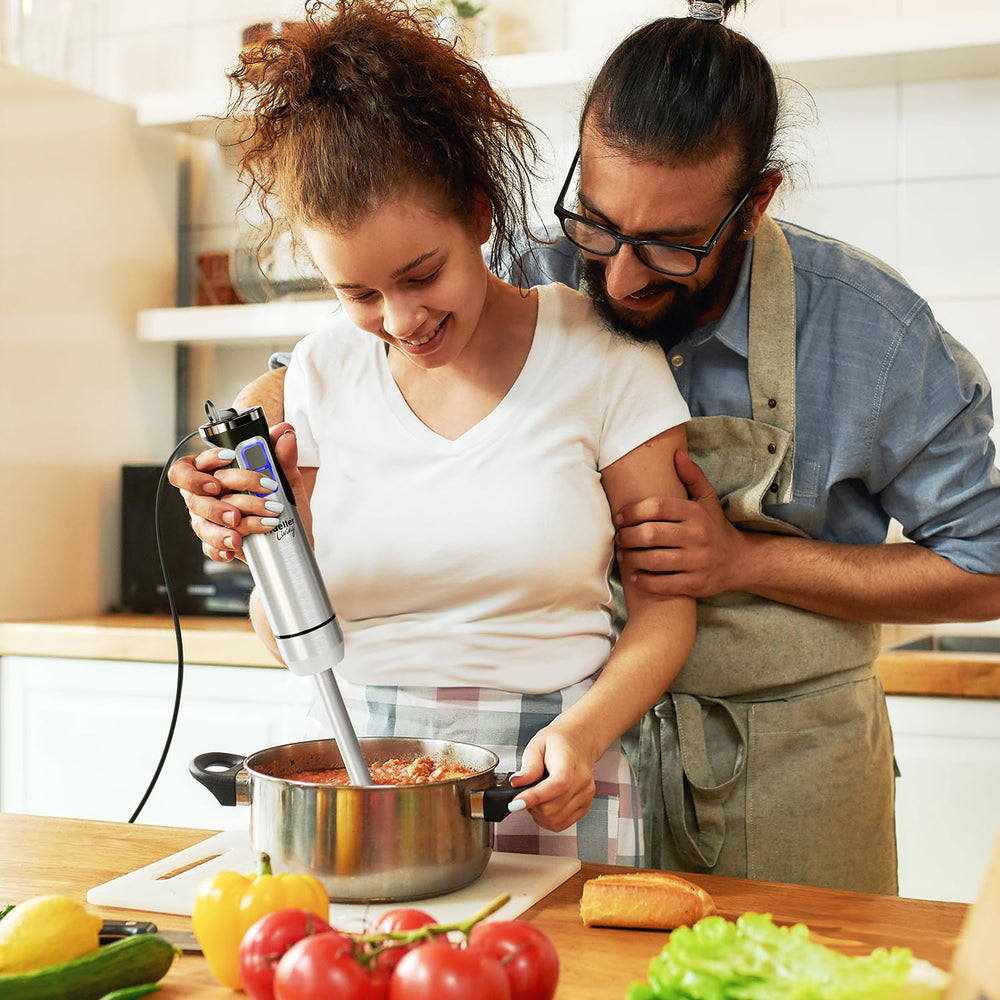 Mueller in a kitchen lifestyle scene saving counter space and time