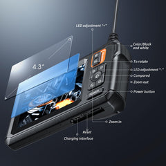 MugEasy camera probe close-up showing 7.9mm head and slim profile for tight access