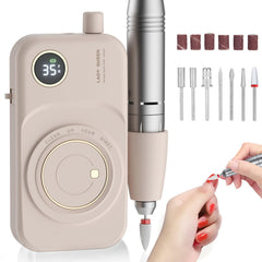 mUGLE front view of the pink cordless nail drill showing compact design and portability