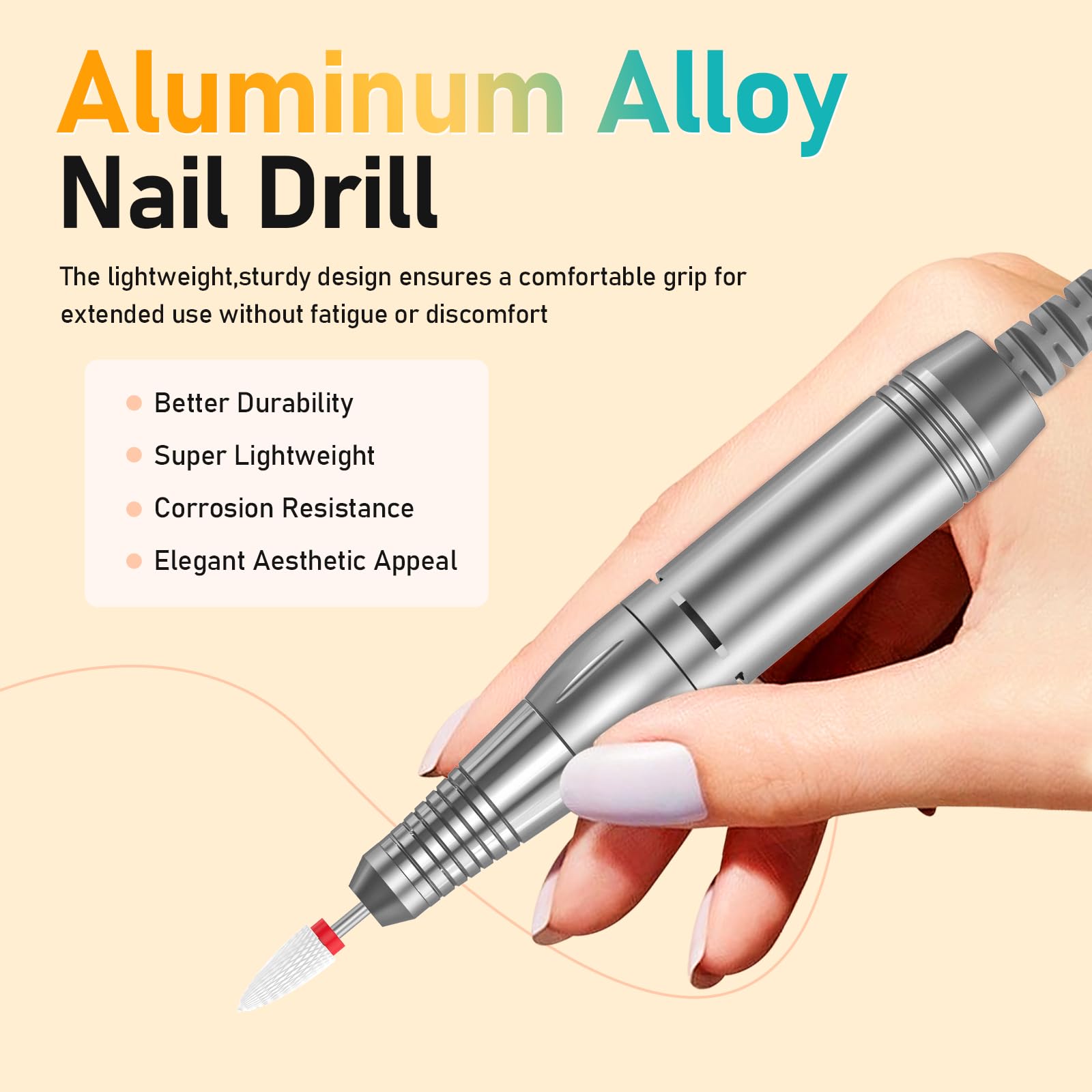 mUGLE cordless nail drill used by technician in salon for efficient acrylic removal