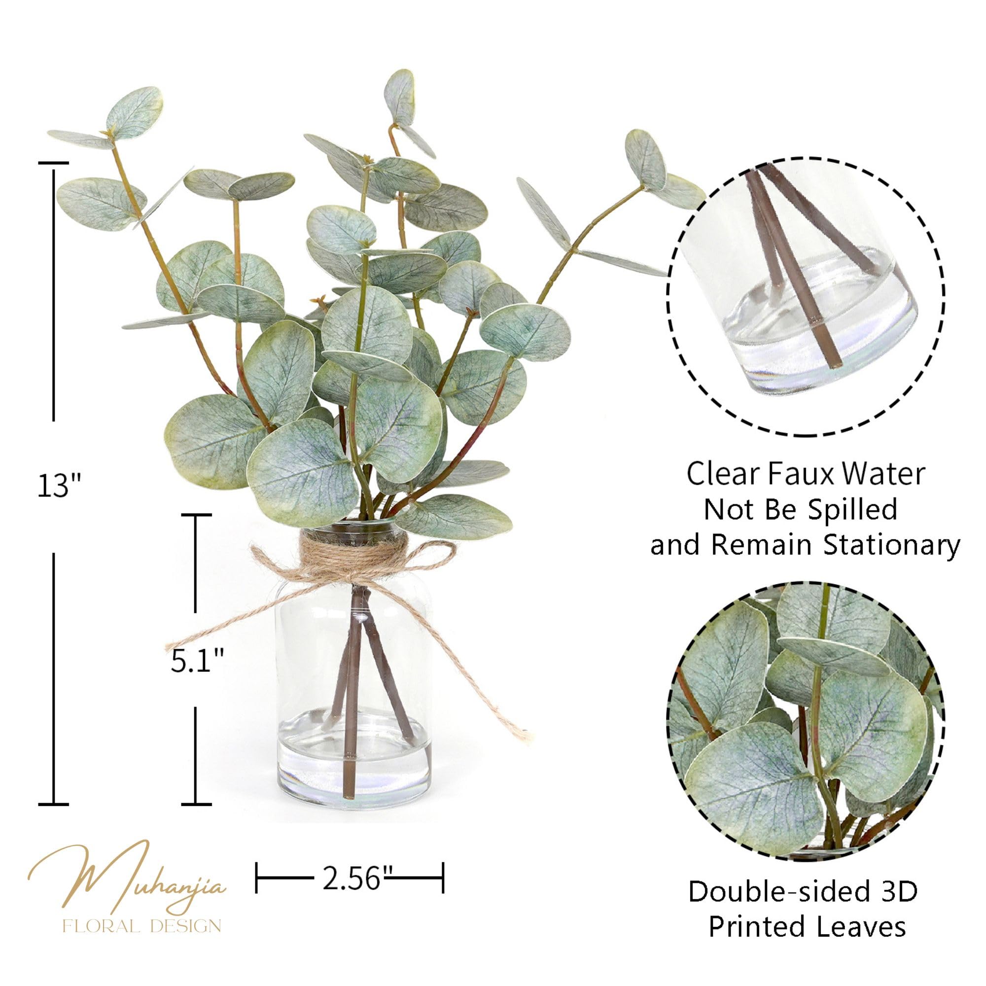 Muhanjia close-up of double-sided eucalyptus leaf texture for realistic look