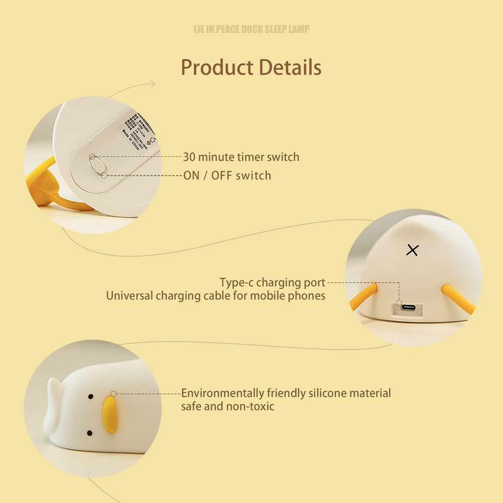 MUID Benson Duck next to a hand for scale showing small footprint ideal for nightstands