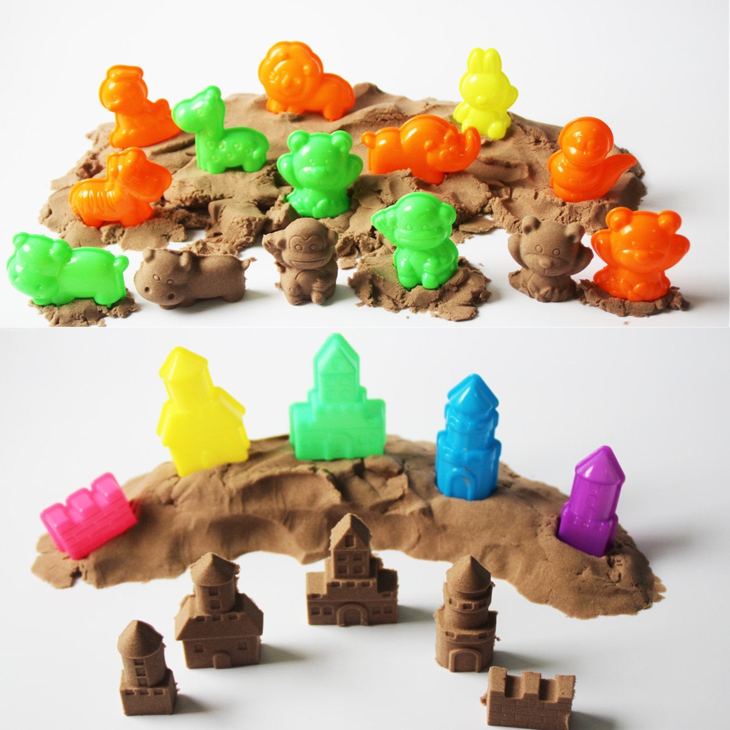 MUKOOL sand castle in use with child building demonstrating durable mold results