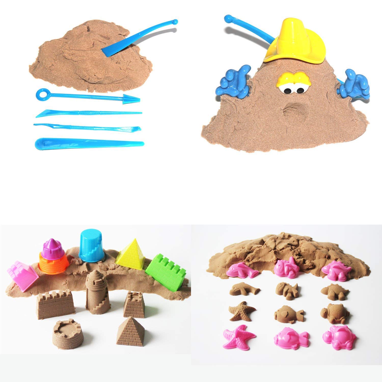MUKOOL size comparison with child hands showing easy-grip pieces for fine motor skills