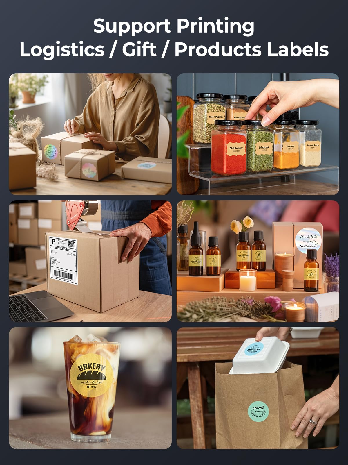 MUNBYN color options showing lavender and pink labels for branded packaging