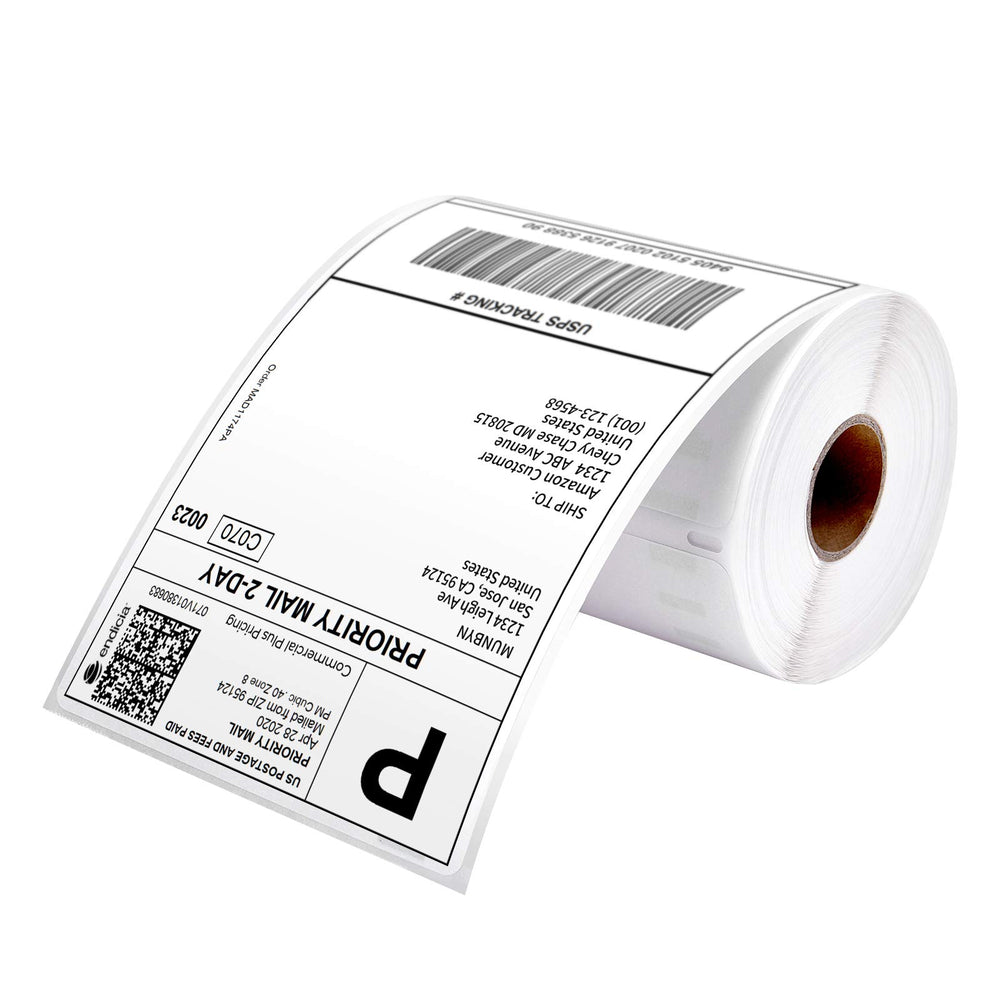 MUNBYN front packaging roll showing label stack and count for quick restocking