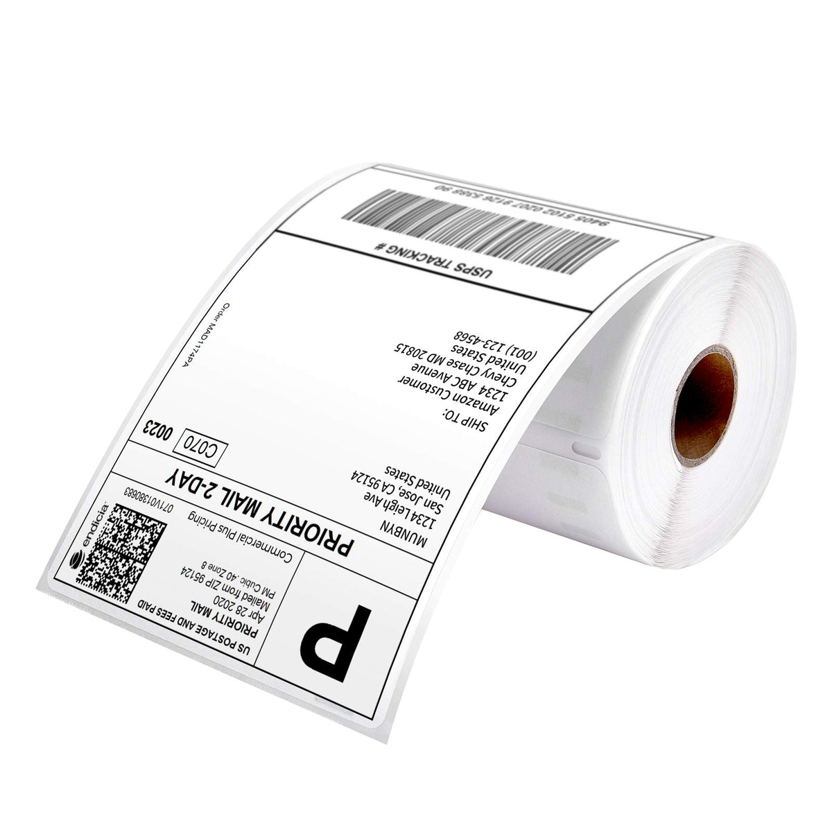 MUNBYN front packaging roll showing label stack and count for quick restocking