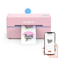 MUNBYN front view showing compact wireless printer and clear controls for fast setup