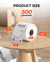 MUNBYN close-up of thermal paper texture highlighting crisp printability