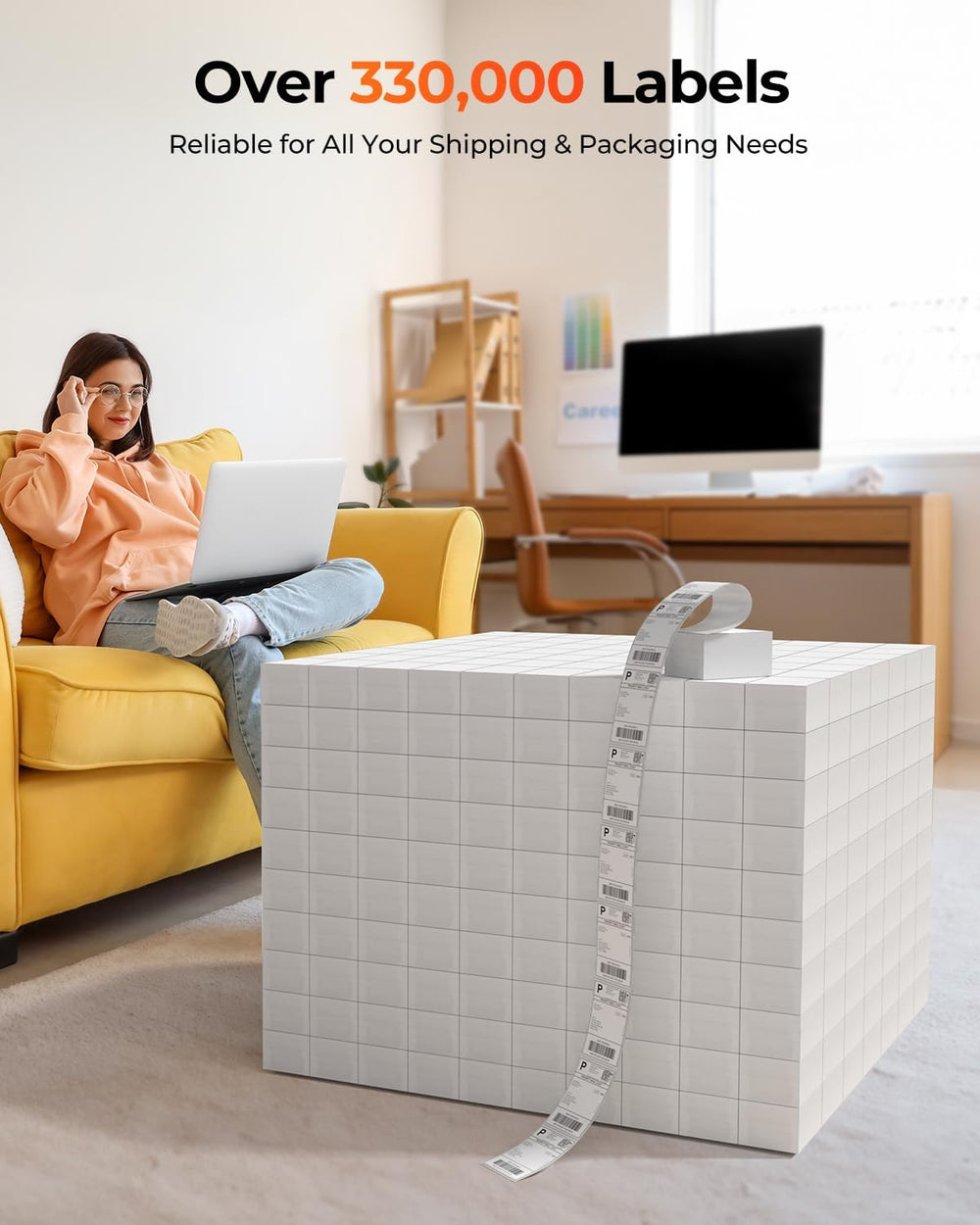 MUNBYN detailed printed barcode and QR code, delivering scannable, high-resolution labels
