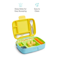 Munchkin close-up of compartments highlighting divided sections and sizes