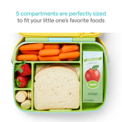 Munchkin open top-down view showing five compartments for separate foods