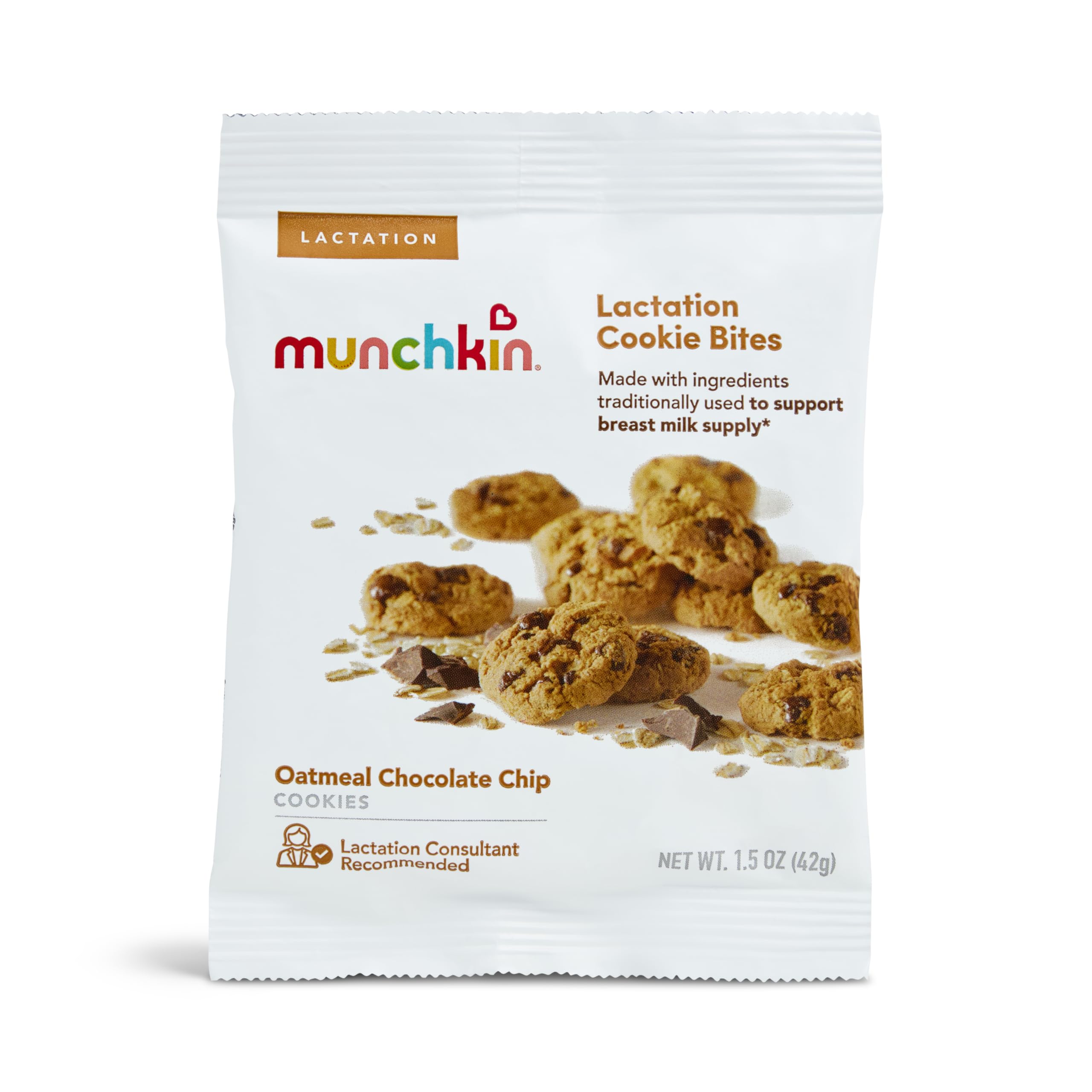 Munchkin Milkmakers ingredients flatlay with oats, flaxseed, yeast for transparency