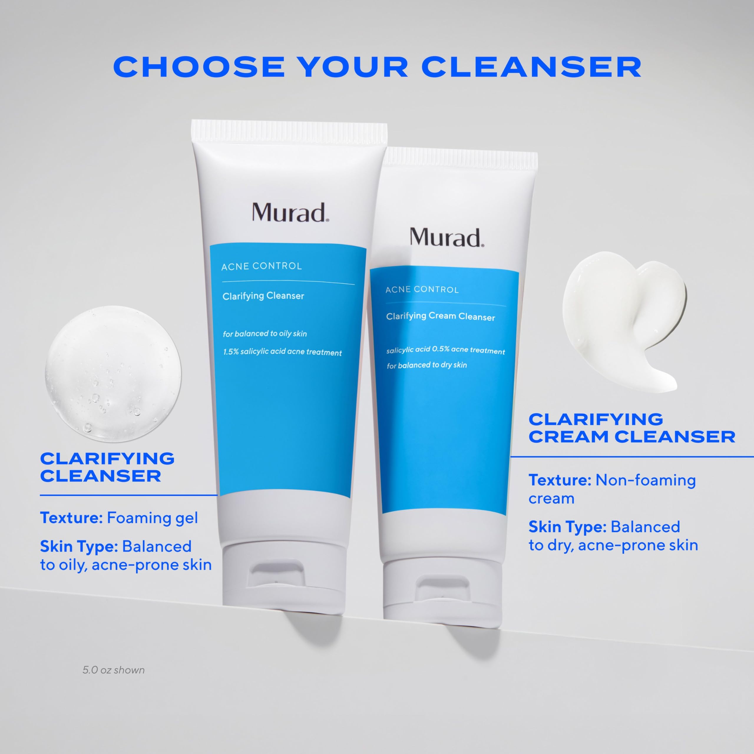 Murad clarifying cleanser being dispensed showing small amount usage benefit