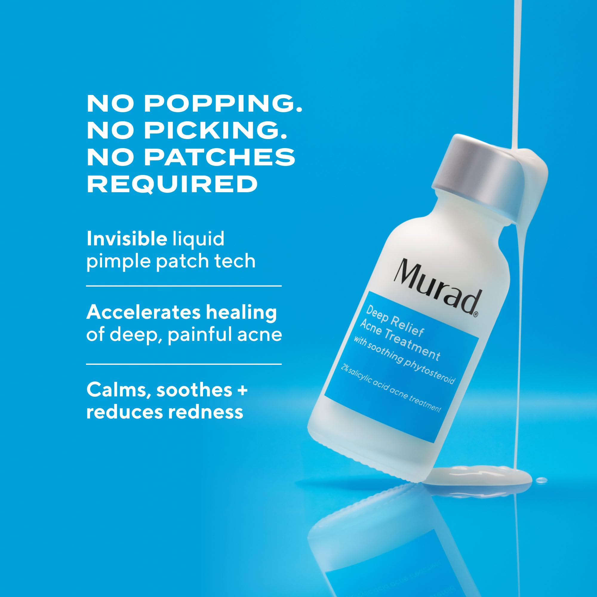 Murad Deep Relief applied under moisturizer demonstrating safe layering benefits