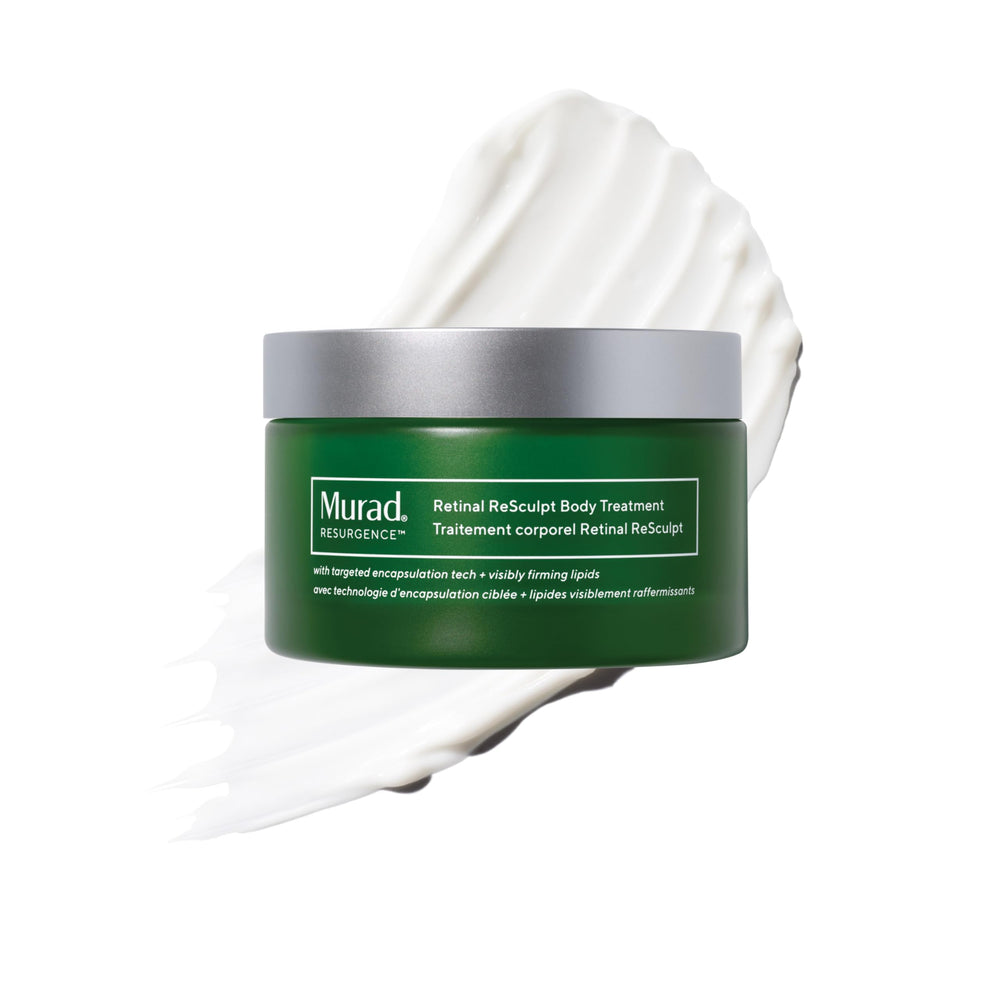 Murad bottle front packaging showing product name and sleek design benefits