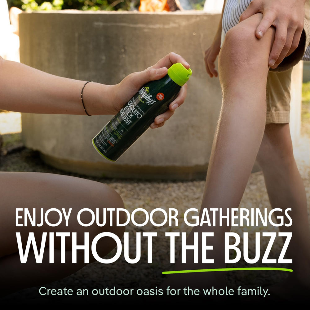 Murphy's Naturals spray in use outdoors showing practical protection while hiking