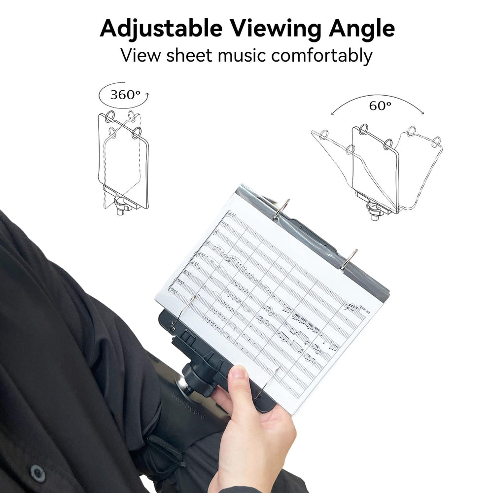 MusBoard FP10 adjustment mechanism detail showing secure multi-angle benefit