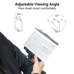 MusBoard FP10 adjustment mechanism detail showing secure multi-angle benefit