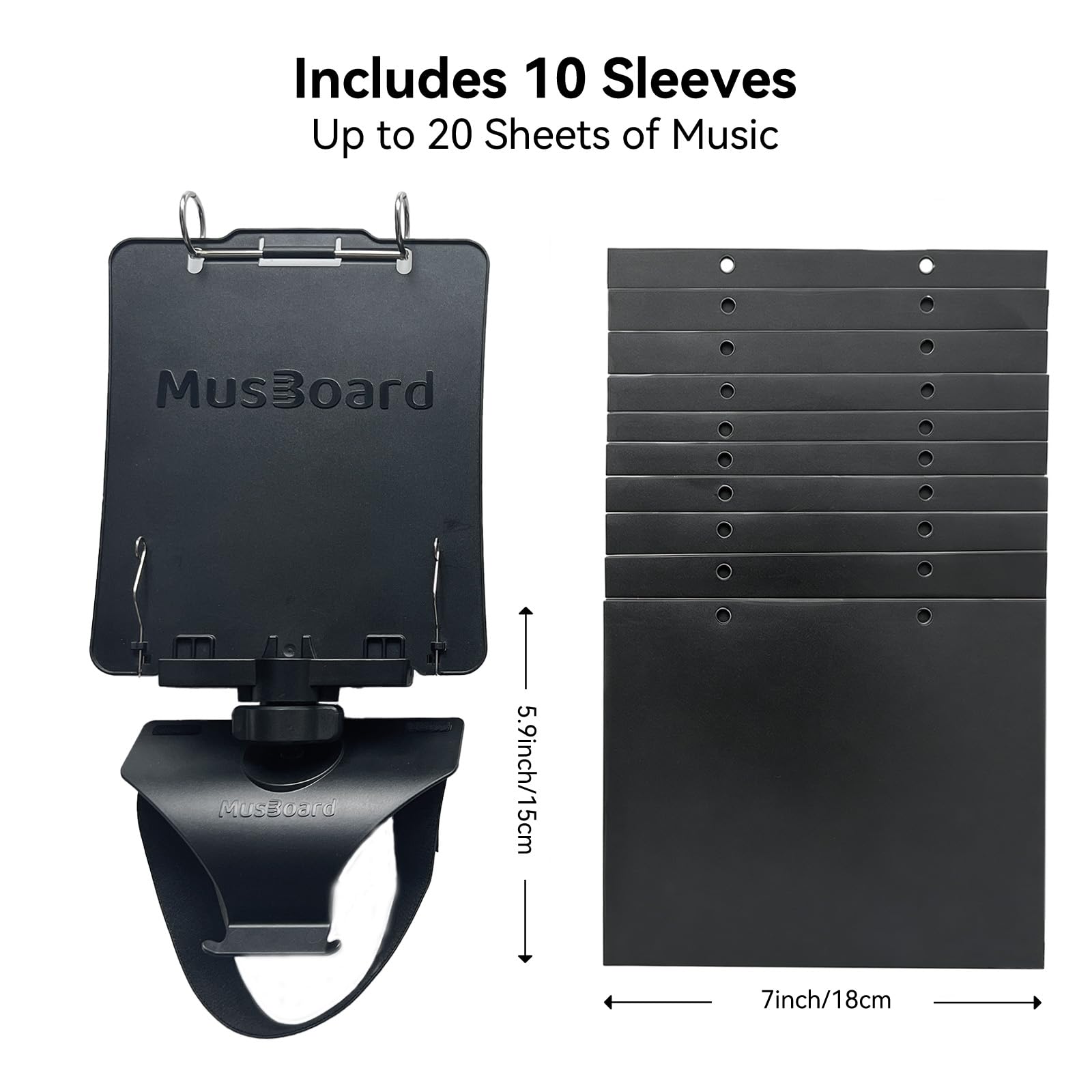 MusBoard FP10 size comparison with flute showing compact scale