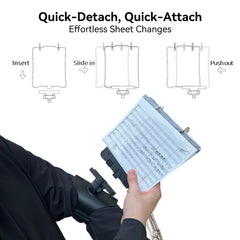 MusBoard clear sleeves and metal rings displaying organized music protection