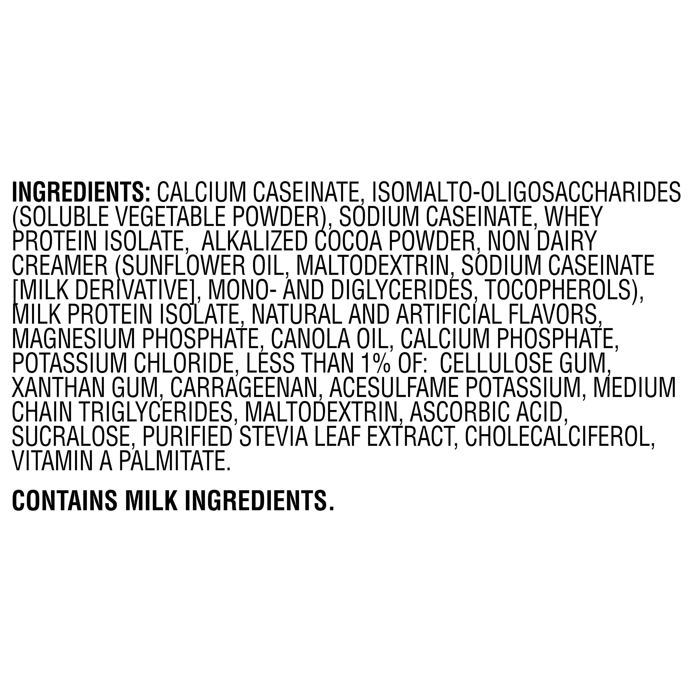 Muscle Milk canister held in hand showing size and portable convenience