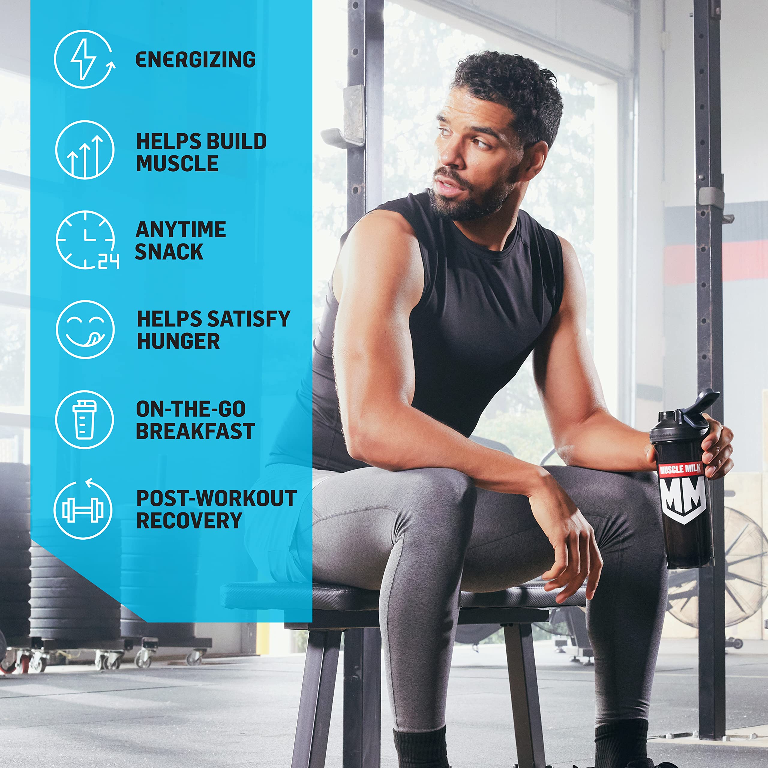 Muscle Milk scoop with powder illustrating exact serving and portion control