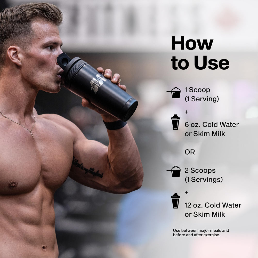 MuscleTech scoop measuring single serving illustrating accurate protein portions