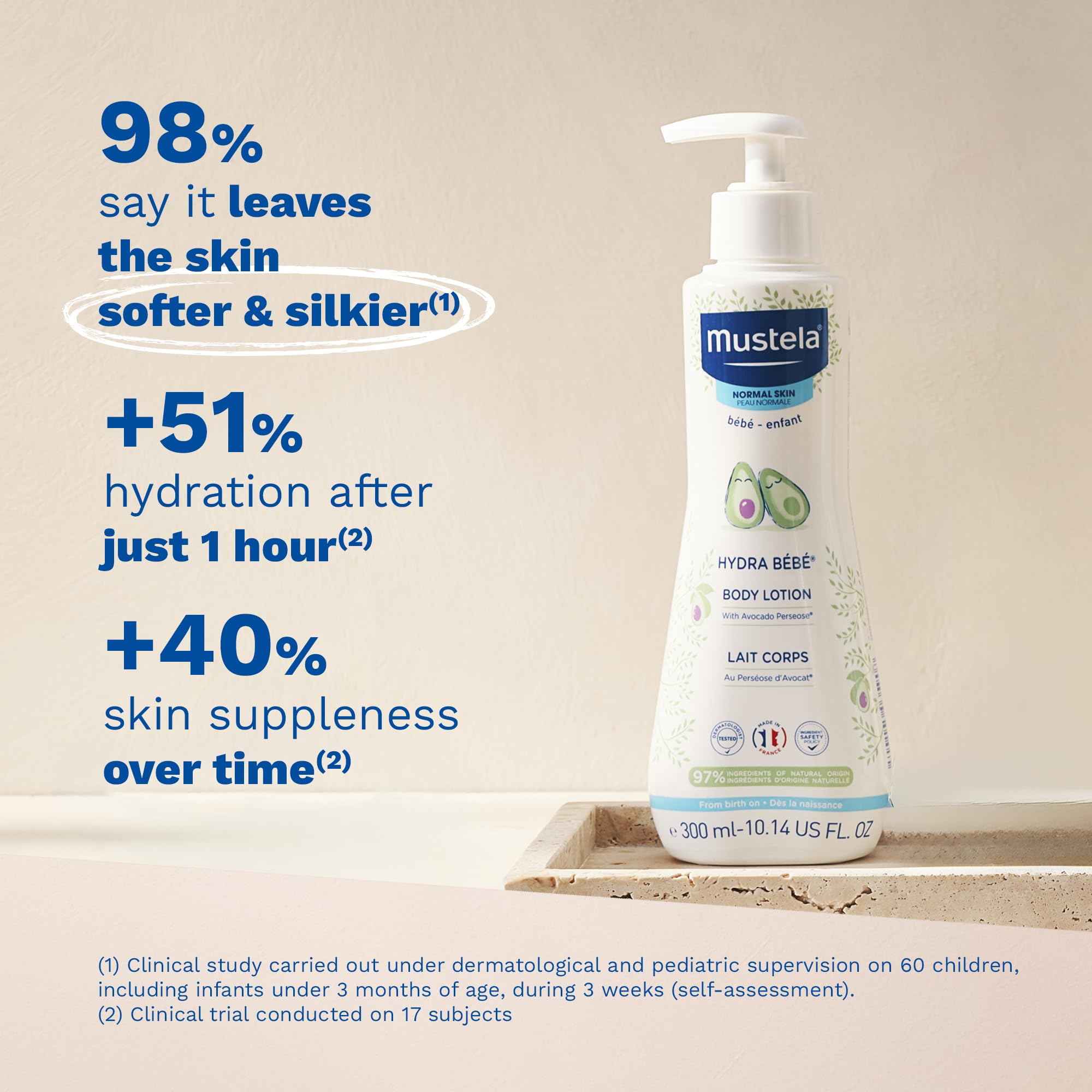Mustela Avocado Perseose ingredient visual highlighting barrier-support benefit