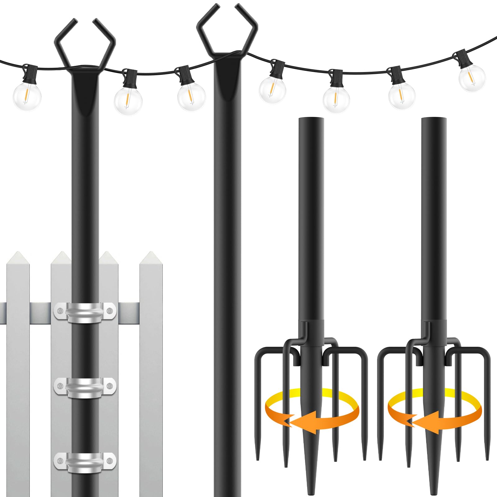 Mutovlin front view of two 10 ft poles showing stable finish and height advantage
