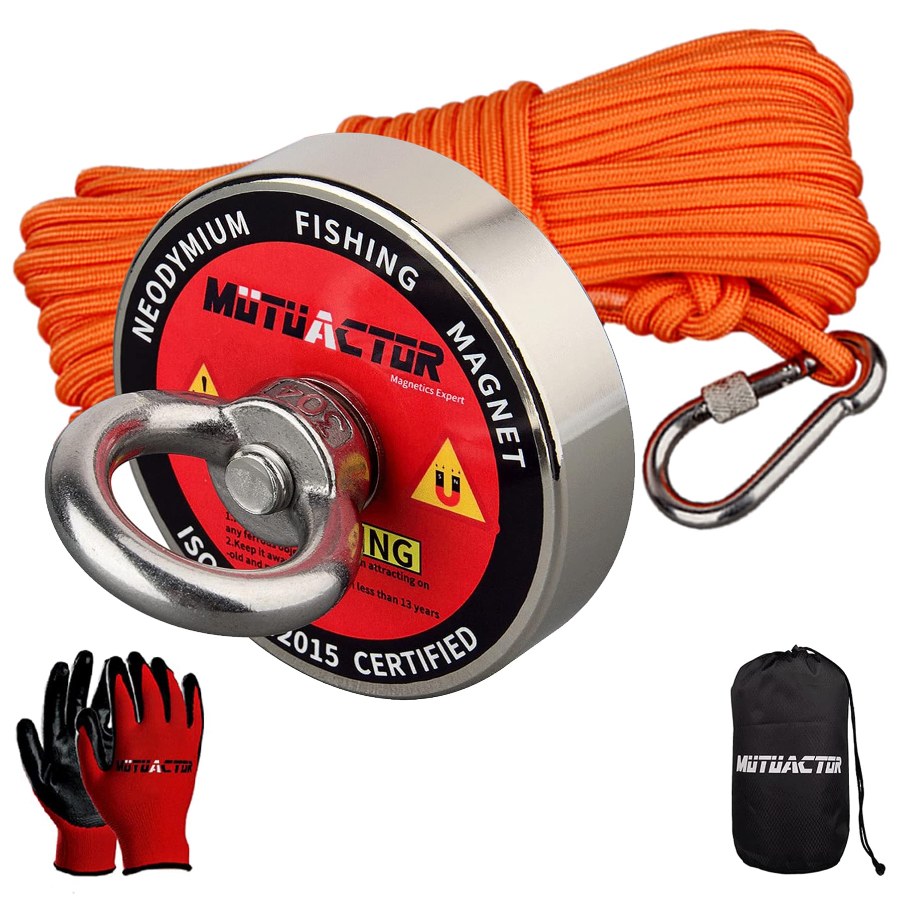 MUTUACTOR front packaging showing complete magnet fishing kit benefits
