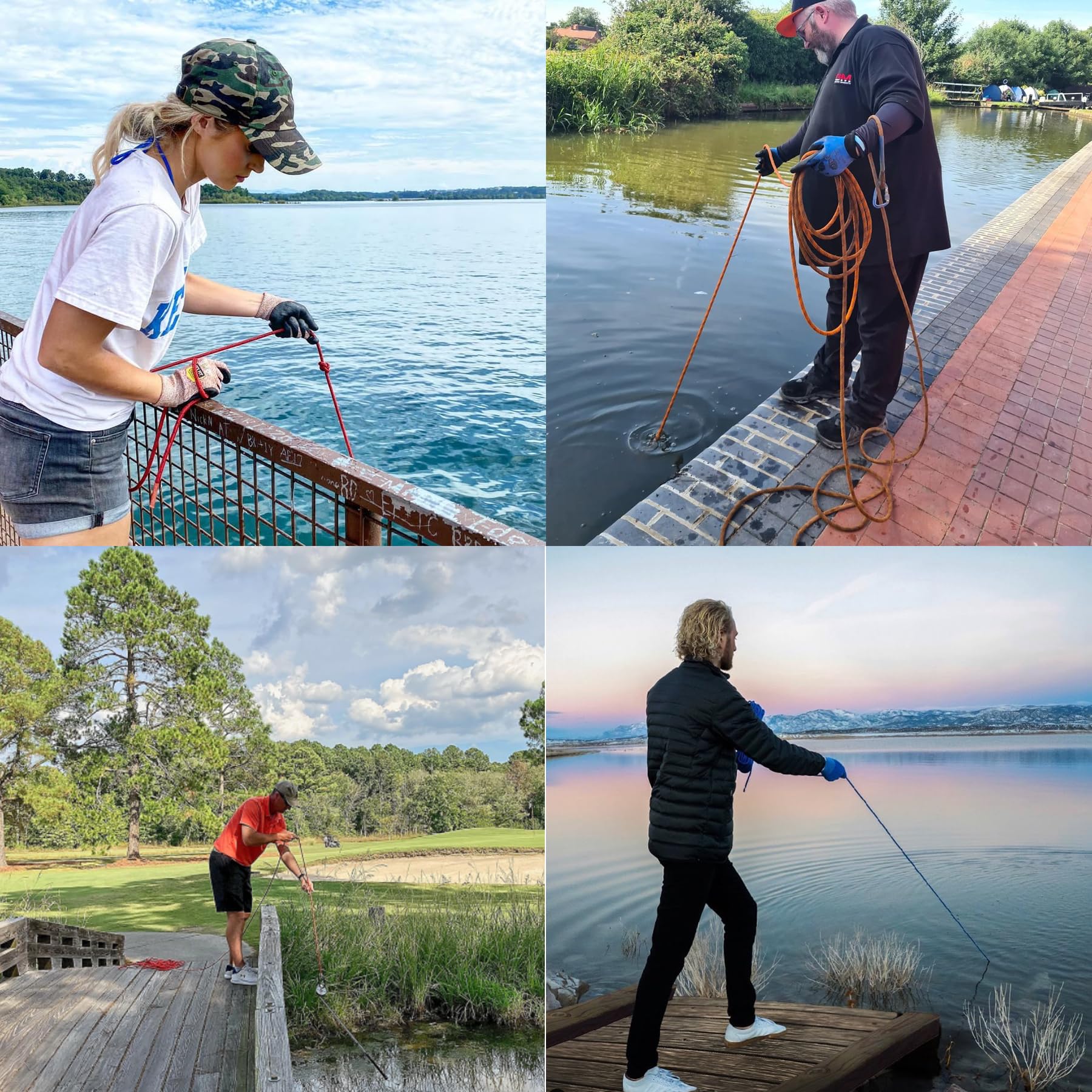 MUTUACTOR lifestyle shot on a dock illustrating outdoor treasure hunting fun