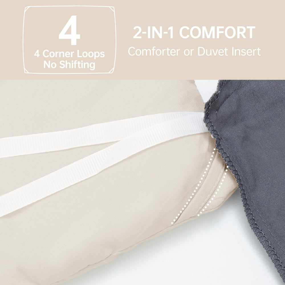 MUXHOMO comforter size comparison on queen bed to show drape and fit