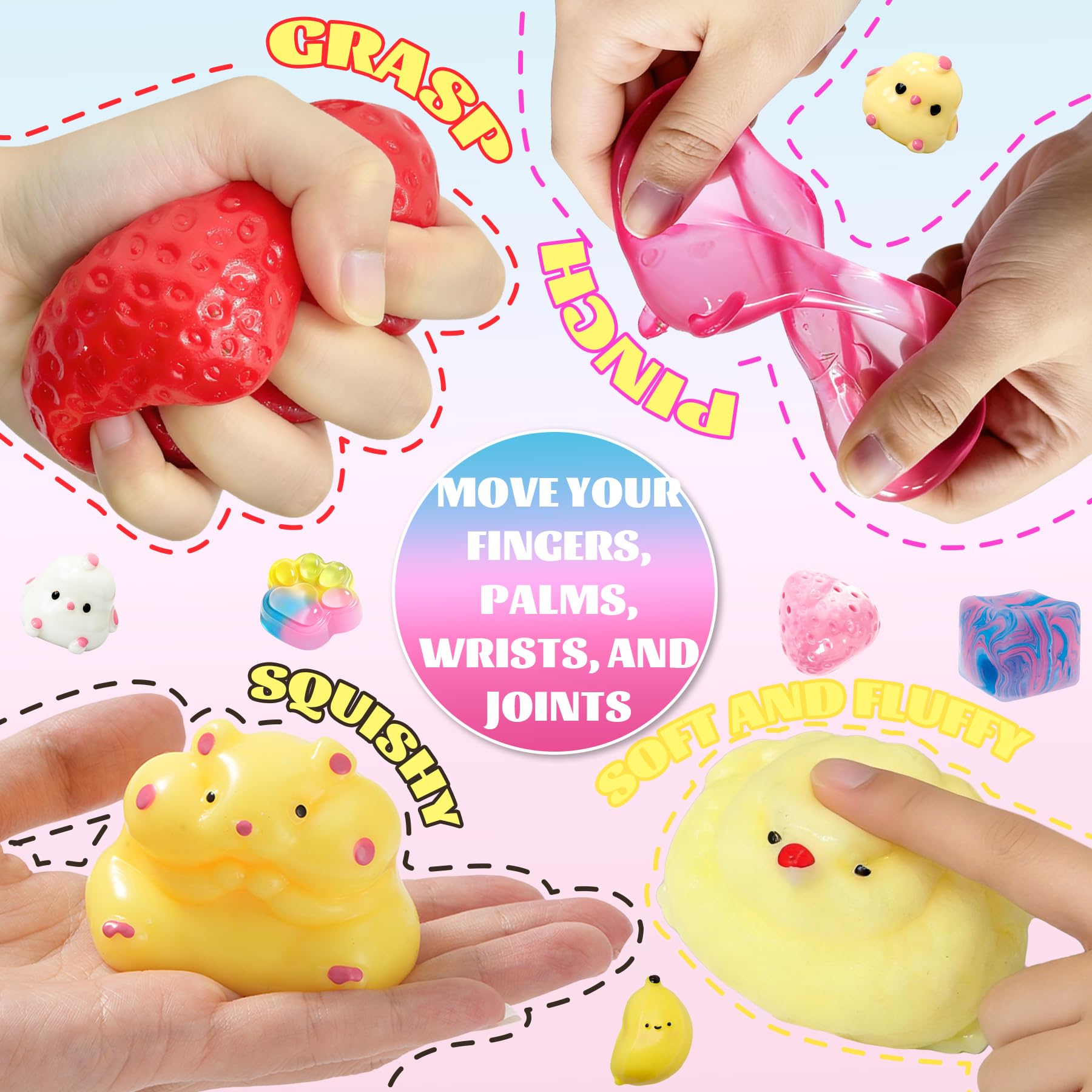 Muxiziu individually bagged squishy detail, keeps toys hygienic and gift-ready