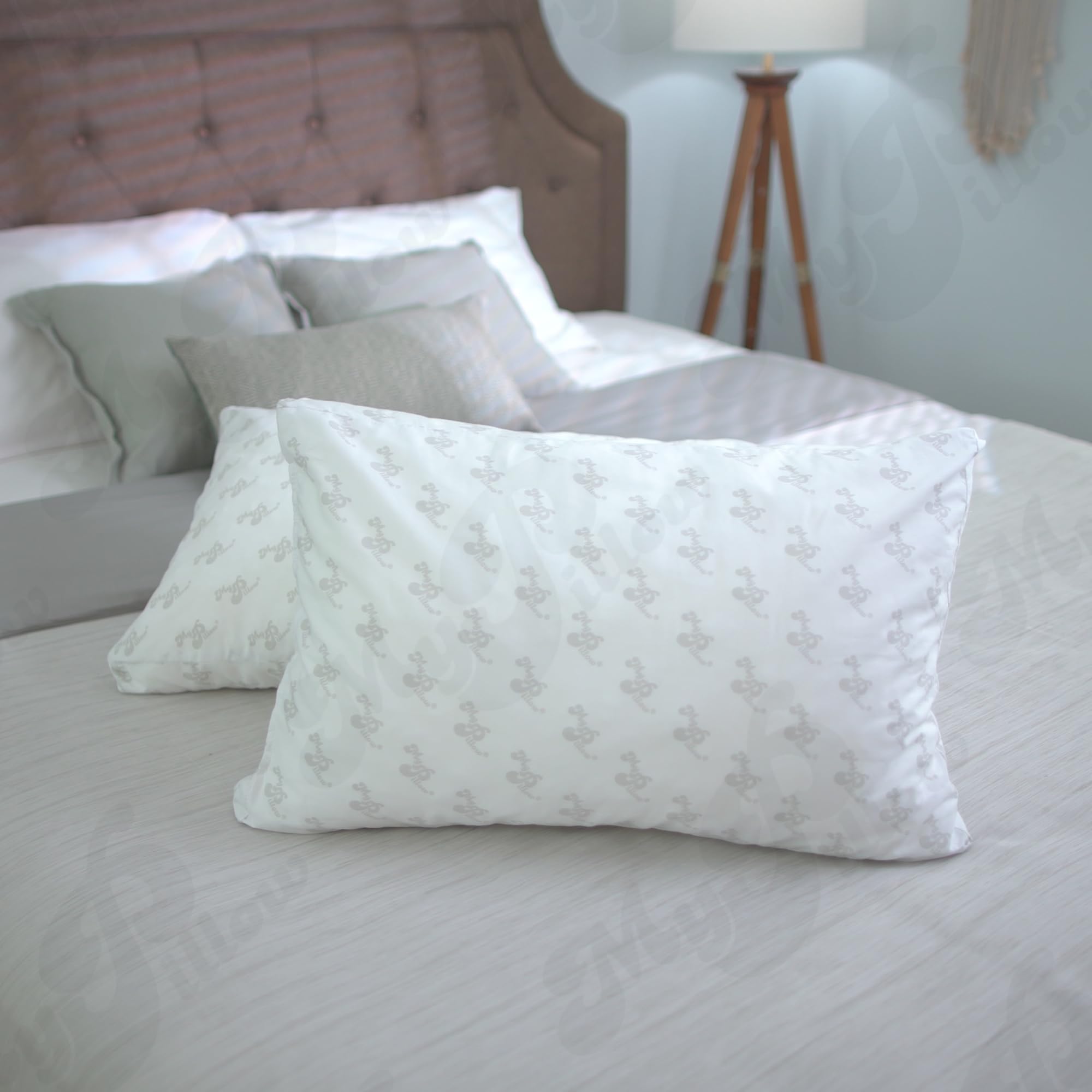 MyPillow side profile showing loft and neck support visualization