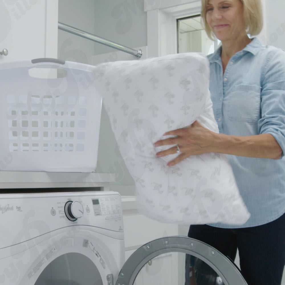 MyPillow washcare tag for easy cleaning and long-term freshness