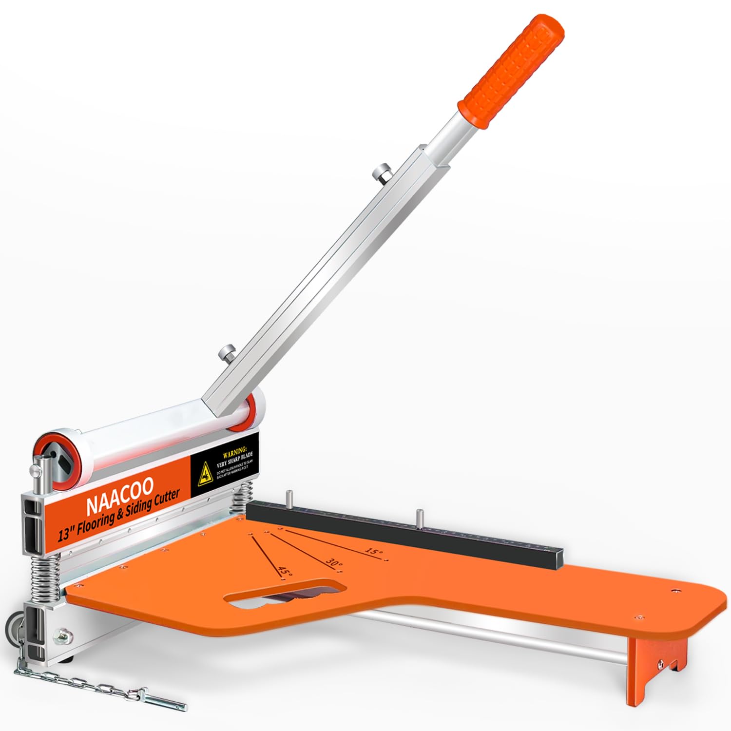 NAACOO front view with plank showing wide 13 inch capacity and easy alignment