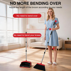 nacena dustpan teeth detail scraping hair from the broom, enables hands-free debris removal