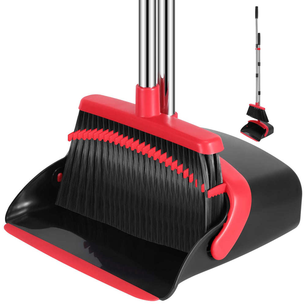 nacena front packaging showing broom and dustpan set, clear contents and compact box benefits