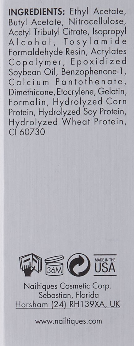 Drop of Nailtiques Formula 2 on fingertip showing lightweight texture and fast absorption